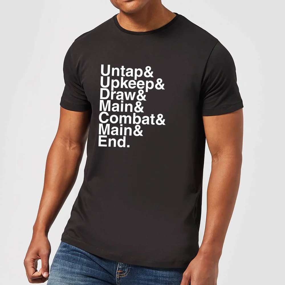 Magic The Gathering Turn Phases Men's T-Shirt - Black - S - Zwart Afbeelding 1