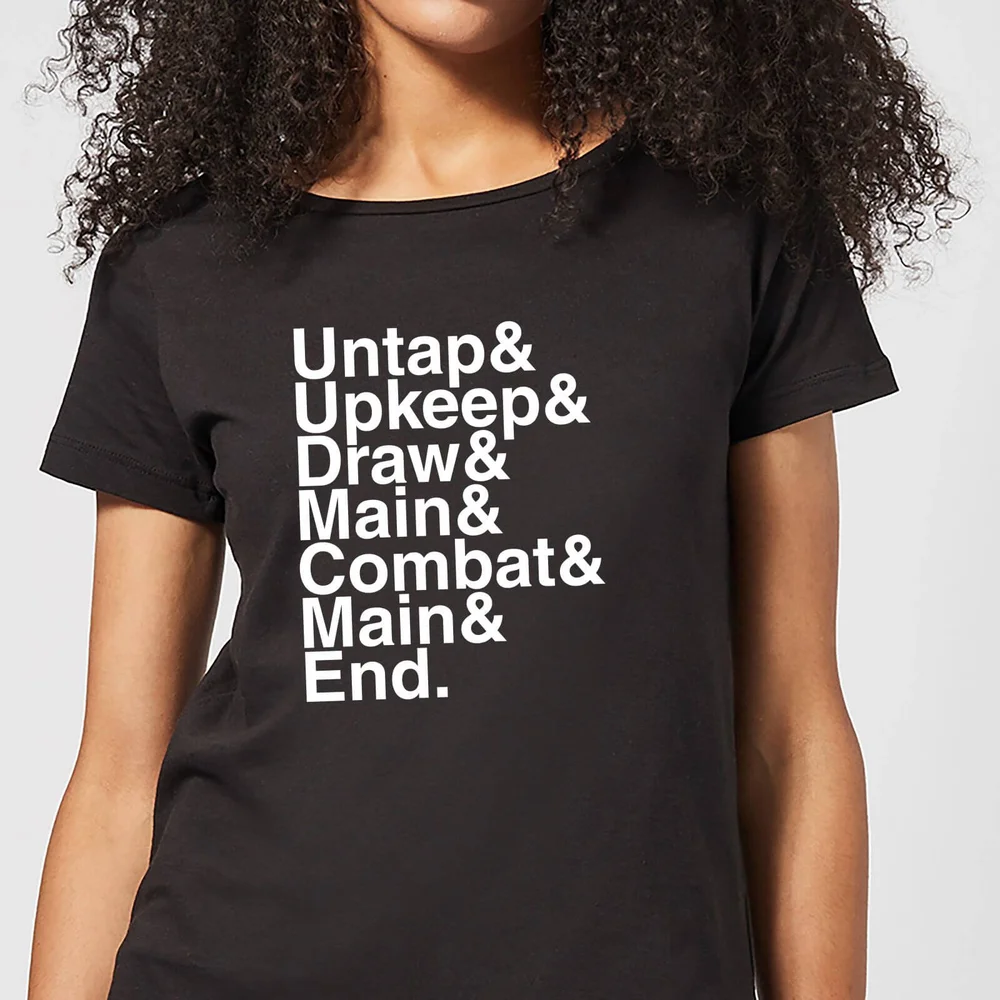 Magic The Gathering Turn Phases Women's T-Shirt - Black - S - Zwart Afbeelding 1