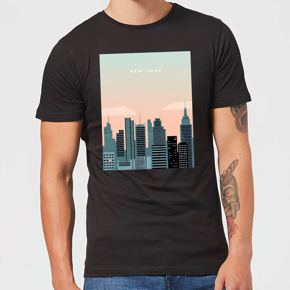 New York Men's T-Shirt - Black - 3XL - Zwart Afbeelding 1