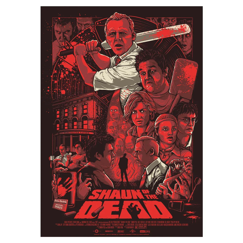 Shaun of the Dead "Who Died and Made You King of the Zombies" 24 x 36 inch zeefdruk van Nos4a2 Design - Zavvi Exclusive Afbeelding 1