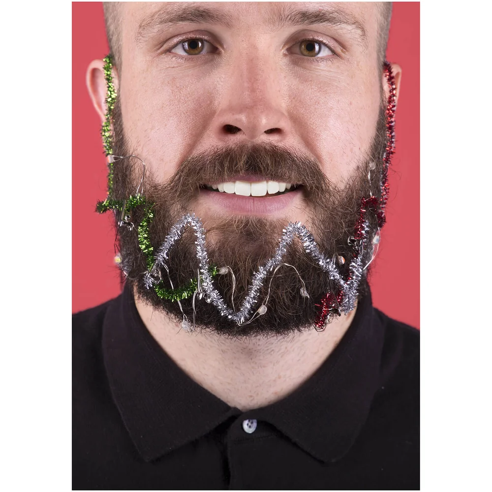 Christmas Beard Lights and Tinsel Afbeelding 1