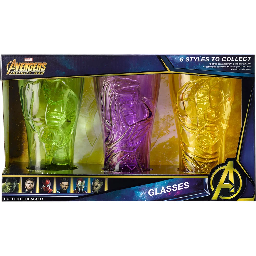 Meta Merch Marvel Infinity Stone Glasses - The Hulk, Thor and Groot Afbeelding 1