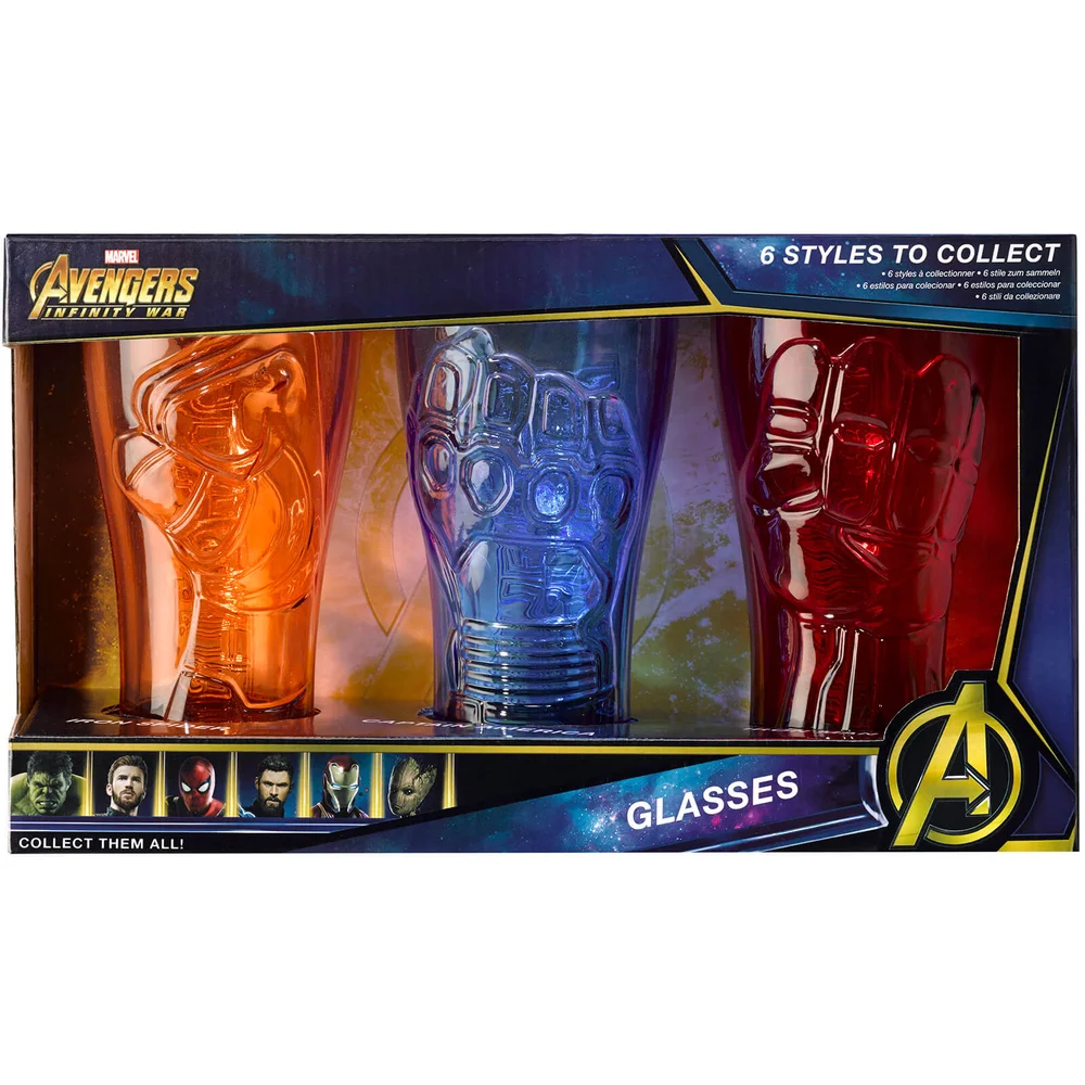 Meta Merch Marvel Infinity Stone Glasses - Iron Man, Captain America and Iron Spider Afbeelding 1
