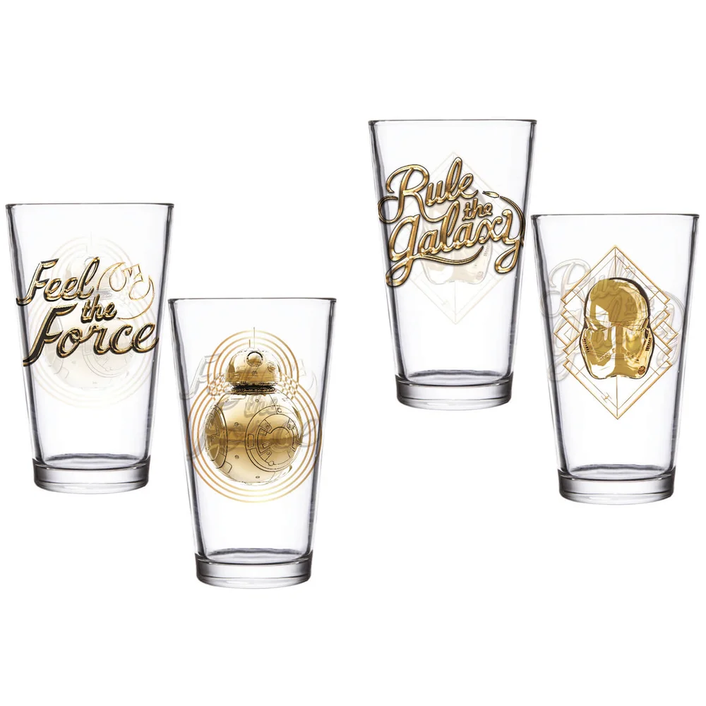 Star Wars: EVPIII The Last Jedi set van 2 bierglazen - Rule The Galaxy & Feel The Force Afbeelding 1