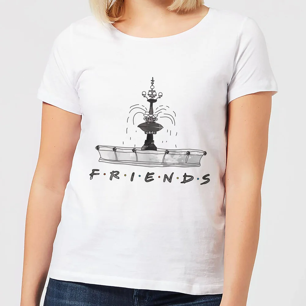 Friends Fountain Sketch dames t-shirt - Wit - S Afbeelding 1