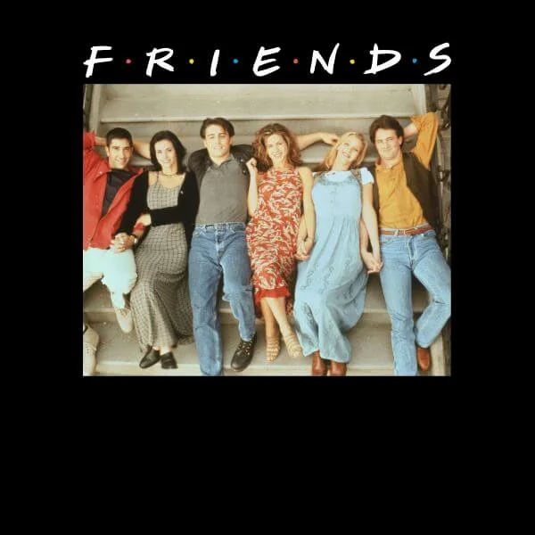 Friends Retro Character Shot dames t-shirt - Zwart