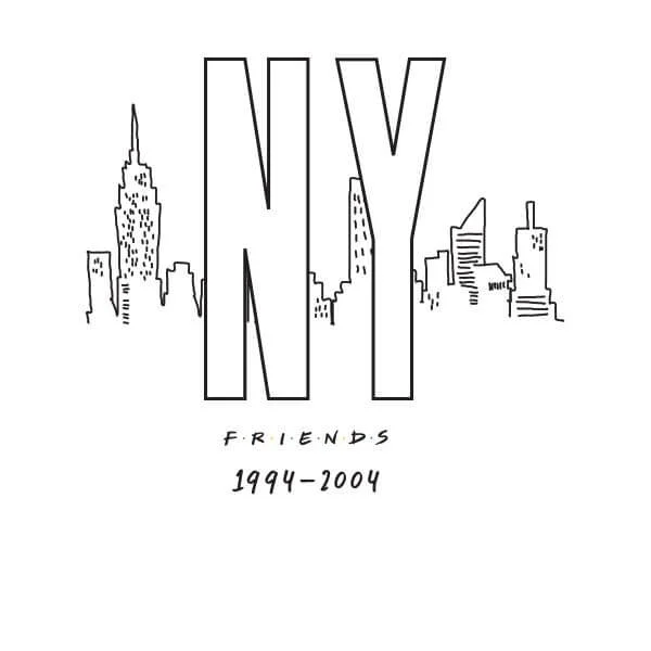 Friends NY Skyline dames t-shirt - Wit