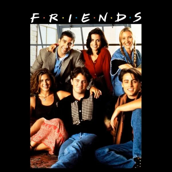 Friends Vintage Character Shot dames t-shirt - Zwart