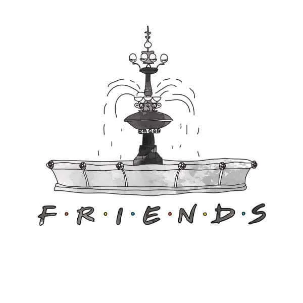 Friends Fountain Sketch trui - Wit