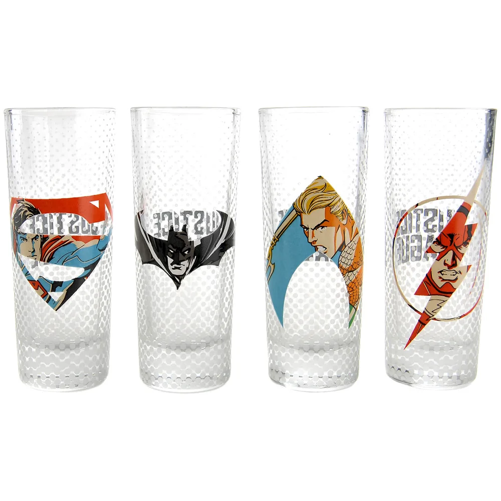 DC Comics Justice League Logo Mini Glasses (Set of 4) Afbeelding 1