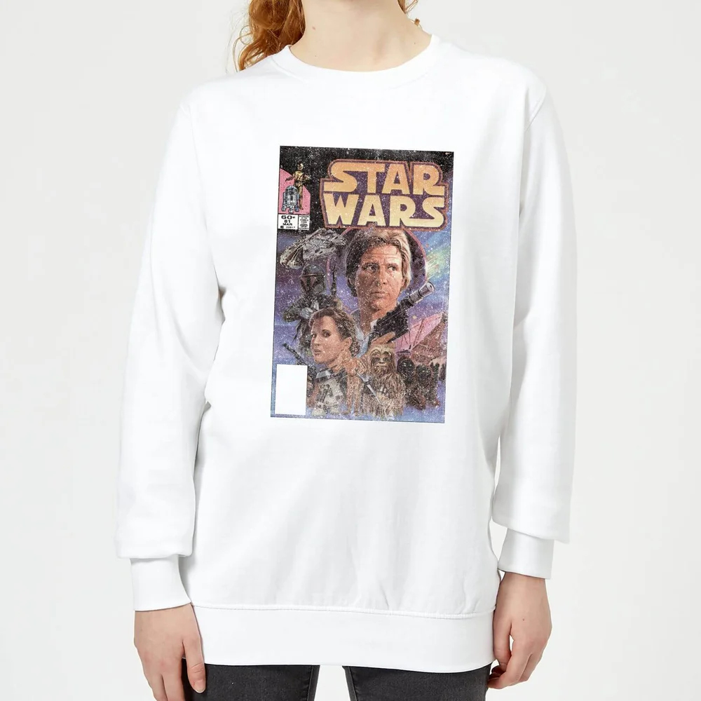 Star Wars Classic Comic Book Cover Women's Sweatshirt - White - S - Wit Afbeelding 1