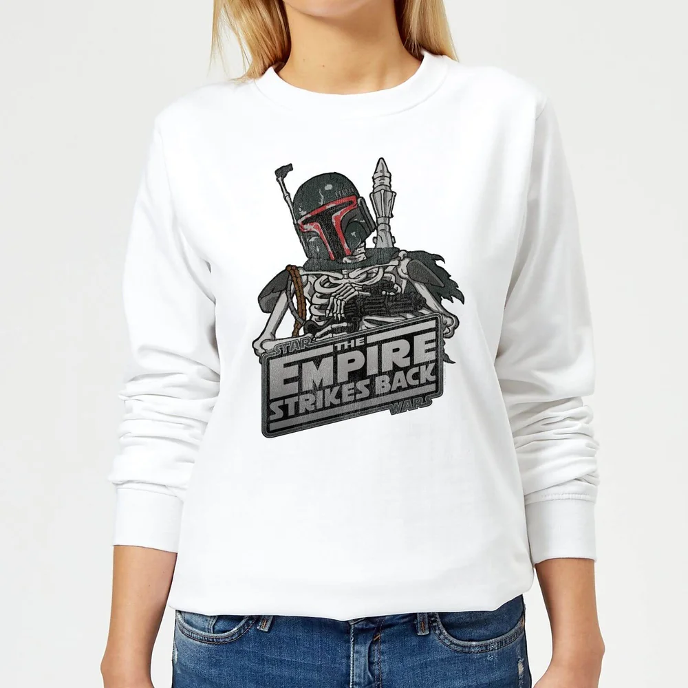 Star Wars Boba Fett Skeleton Women's Sweatshirt - White - S - Wit Afbeelding 1
