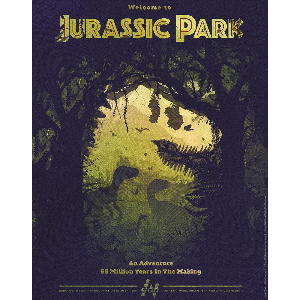 Jurassic Park "65 Million Years In The Making" Fine Art Giclee door Ben Harman (Handgesigneerd) Afbeelding 1