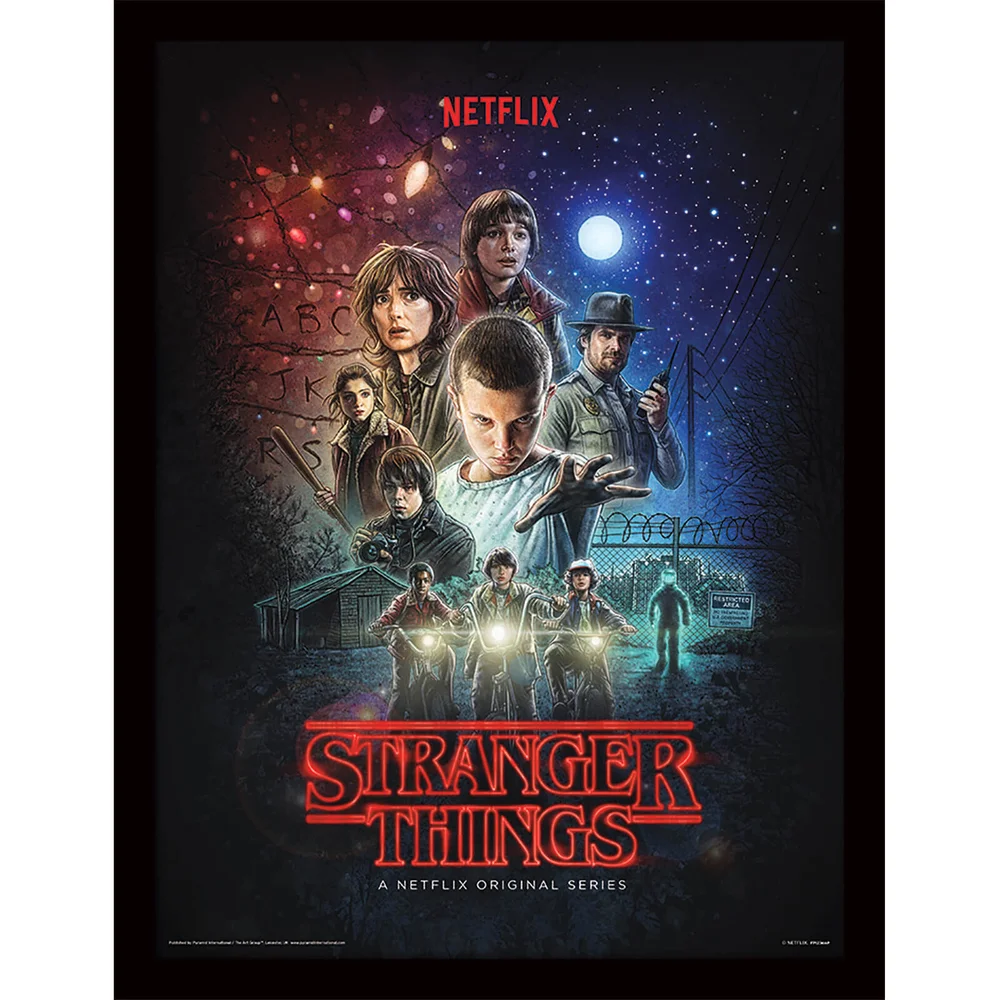 Strangers Things (One Sheet) Framed 30 x 40cm Print Afbeelding 1
