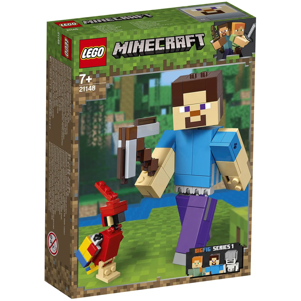 LEGO Minecraft: Minecraft Steve Bigfig with Parrot (21148) Afbeelding 1