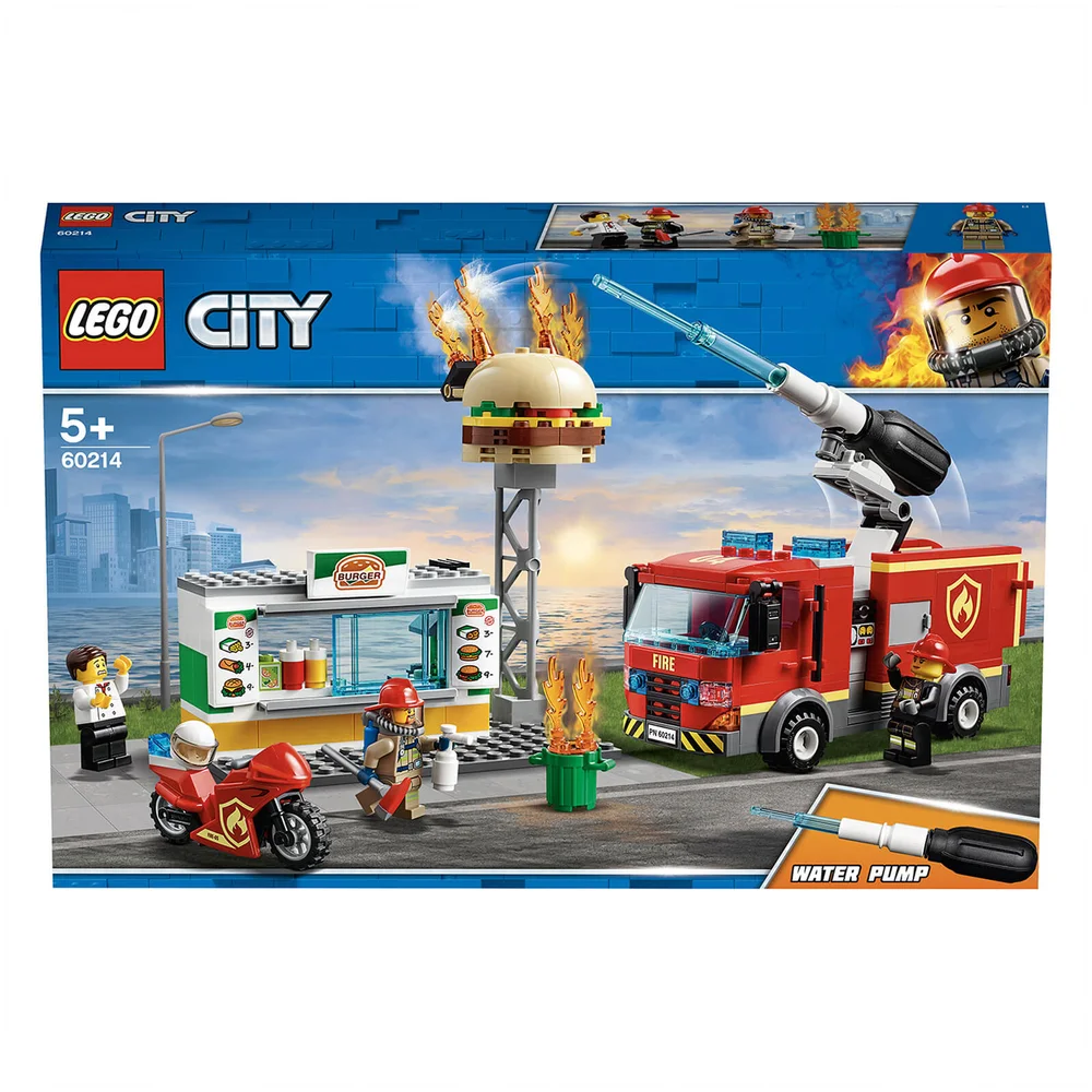 LEGO Stad: Burger bar brandweerauto speelgoed (60214) Afbeelding 1