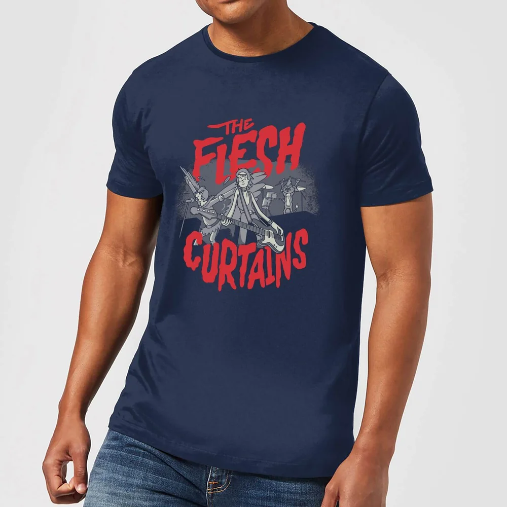 Rick and Morty The Flesh Curtains T-shirt - Navy - S Afbeelding 1