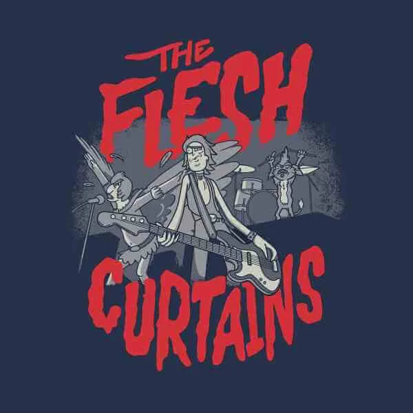 Rick and Morty The Flesh Curtains T-shirt - Navy