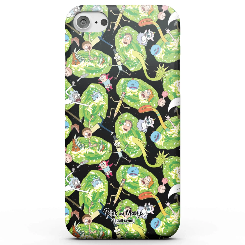 Rick and Morty Portals Characters Telefoonhoesje (Samsung en iPhone) - iPhone 5/5s - Snap case - mat Afbeelding 1
