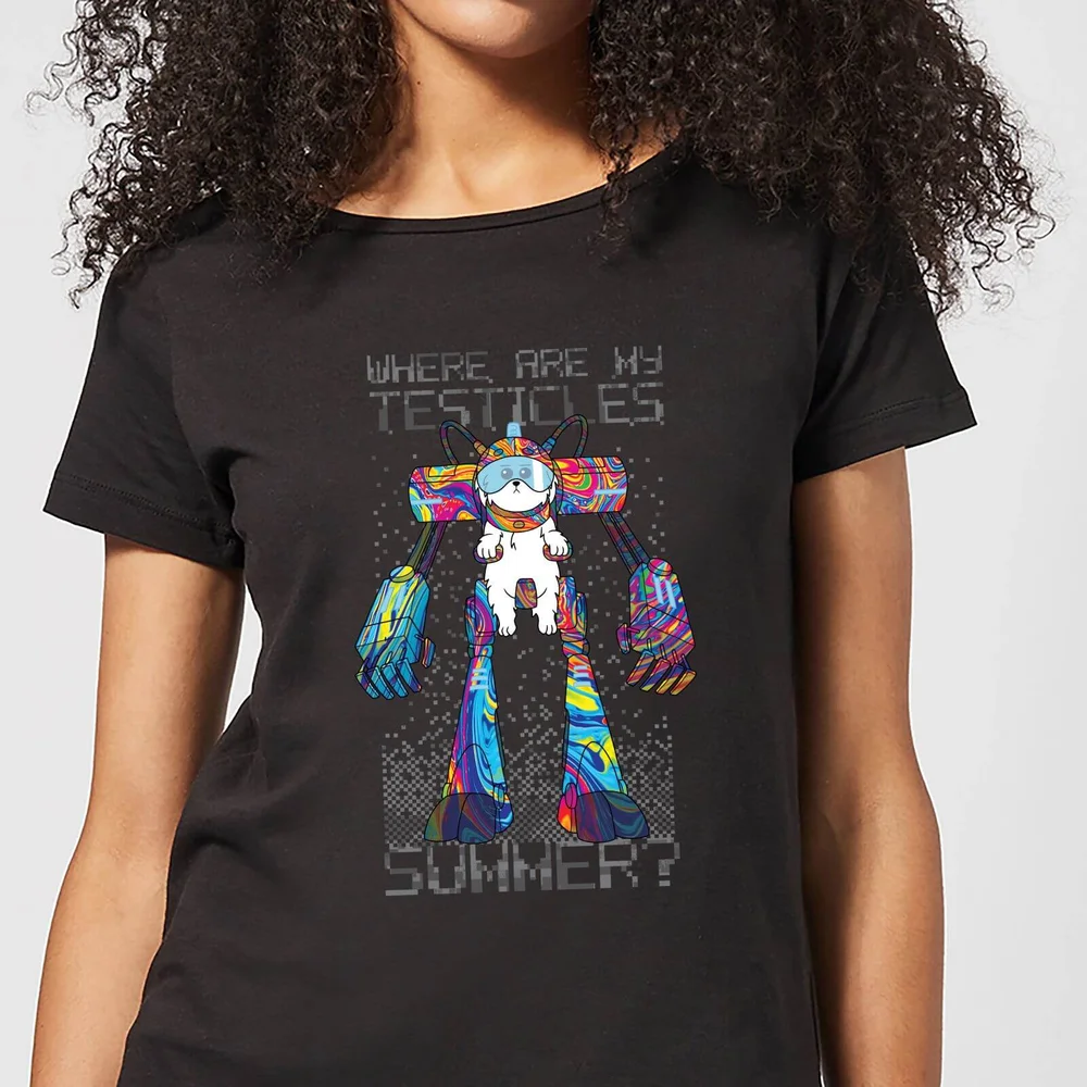 Rick and Morty Where Are My Testicles Summer Dames T-shirt - Zwart - S Afbeelding 1