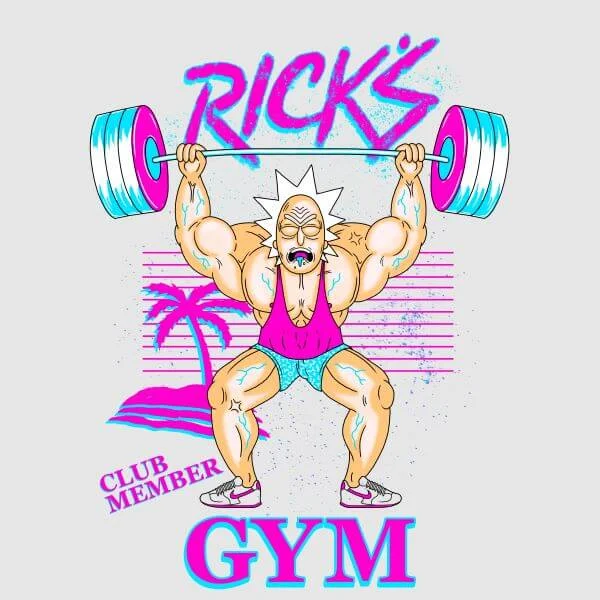 Rick and Morty Rick's Gym Dames T-shirt - Grijs