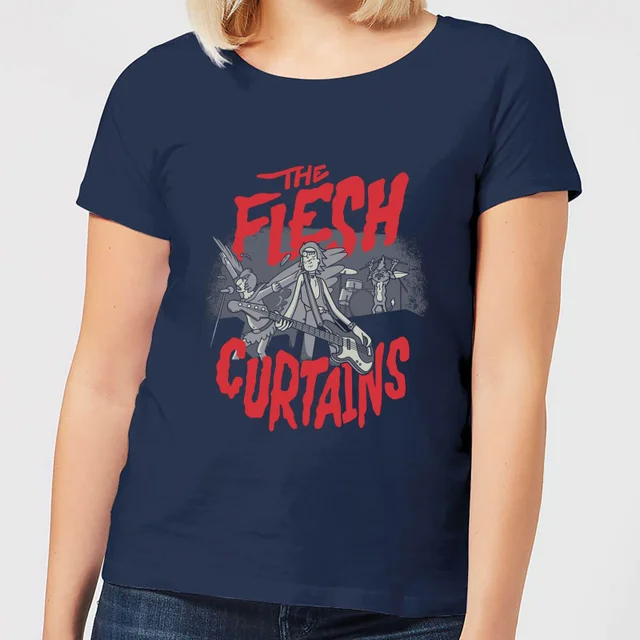 Rick and Morty The Flesh Curtains Dames T-shirt - Navy