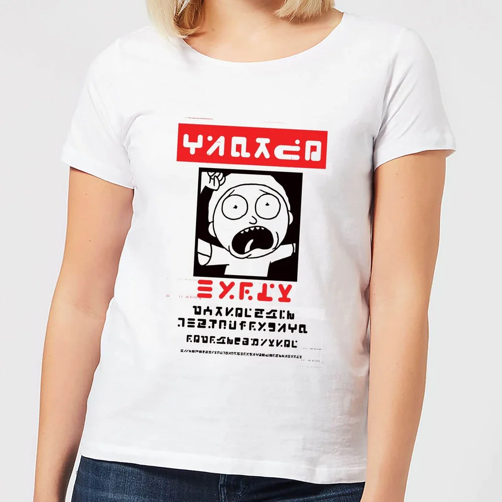 Rick and Morty Wanted Morty Dames T-shirt - Wit - S Afbeelding 1