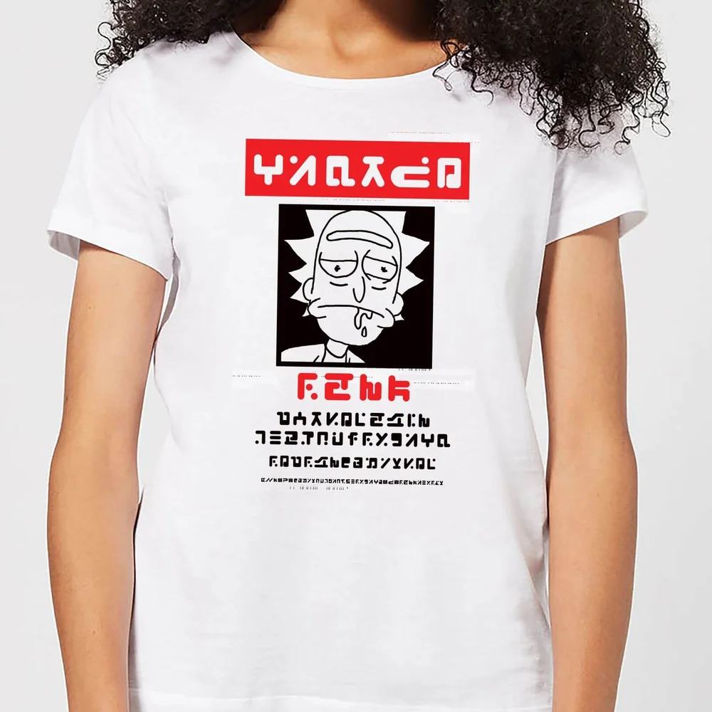 Rick and Morty Wanted Rick Dames T-shirt - Wit - S Afbeelding 1