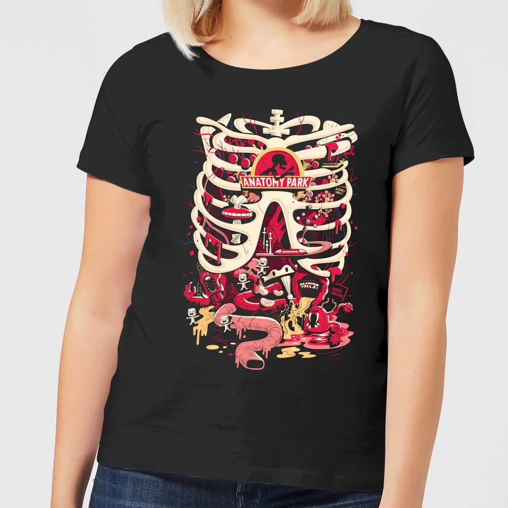 Rick and Morty Anatomy Park Dames T-shirt - Zwart - S Afbeelding 1