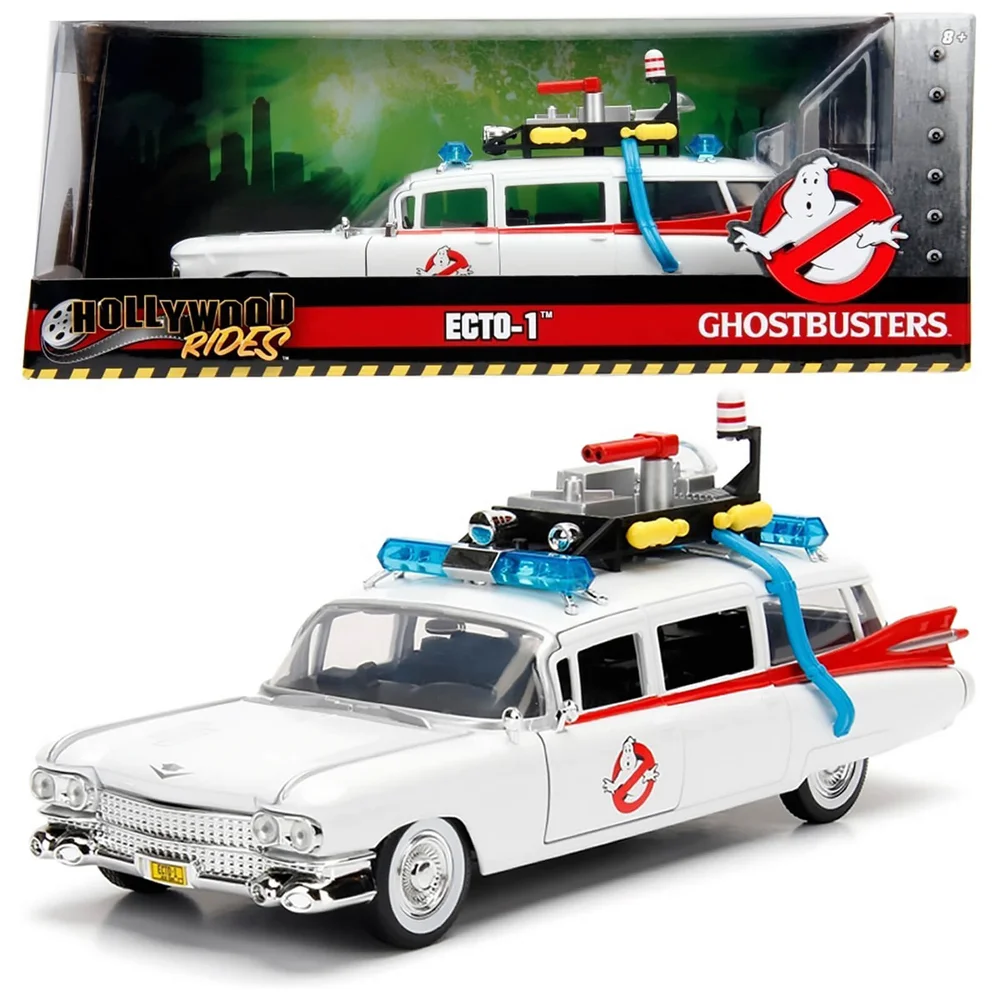 Ghostbusters Hollywood Rides ECTO-1 1:24 Scale Die-Cast Metal Vehicle Afbeelding 1