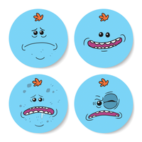 Rick and Morty Mr Meeseeks Face Onderzetters