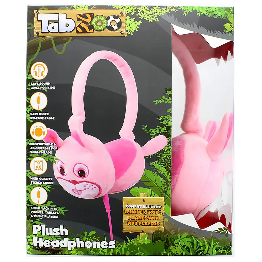 TabZoo Plush Rabbit Childrens Wired Headphones Afbeelding 1