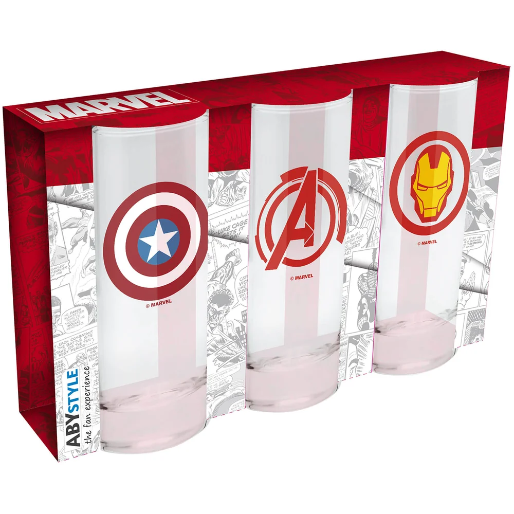Marvel Set of 3 Glasses Afbeelding 1