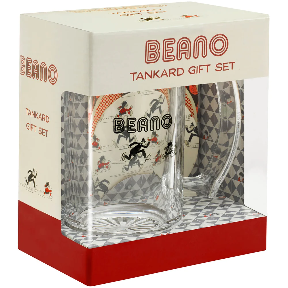 Beano Glass Tankard and Coasters Gift Set Afbeelding 1