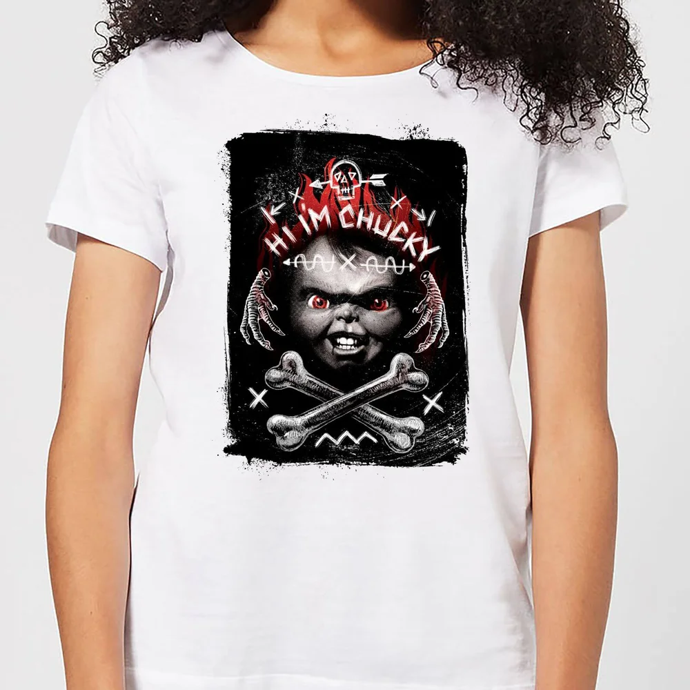 Chucky Hi I'm Chucky Dames T-shirt - Wit - S Afbeelding 1