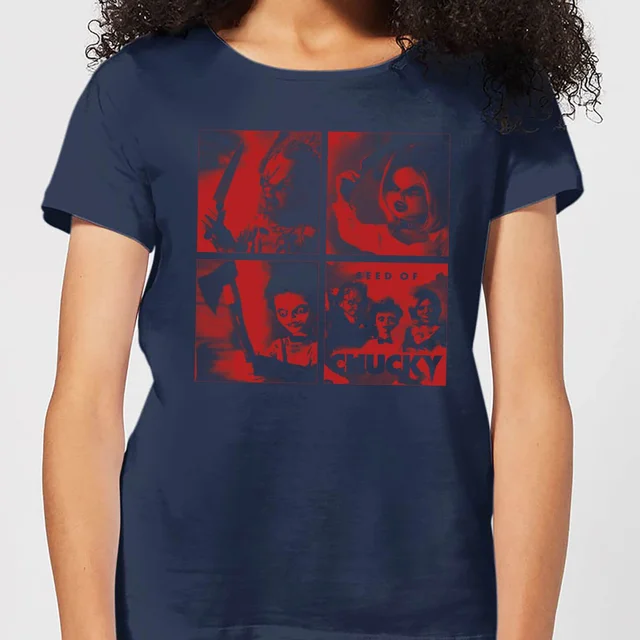 Chucky Family Photo Dames T-shirt - Navy