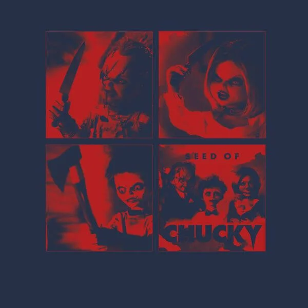 Chucky Family Photo Dames T-shirt - Navy