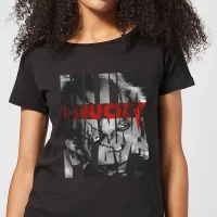 Chucky Typographic Dames T-shirt - Zwart - undefined undefined