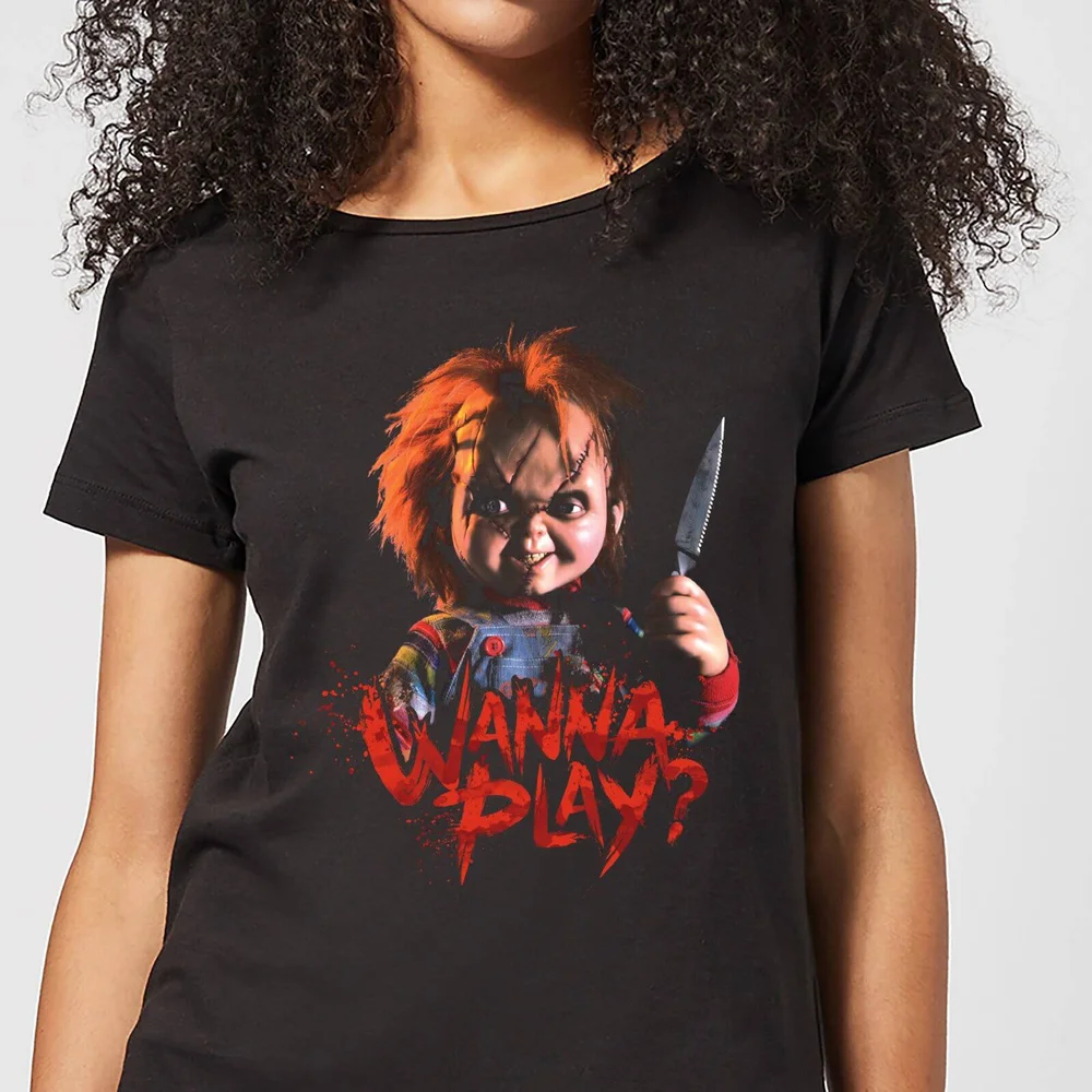 Chucky Wanna Play? Dames T-shirt - Zwart - S Afbeelding 1