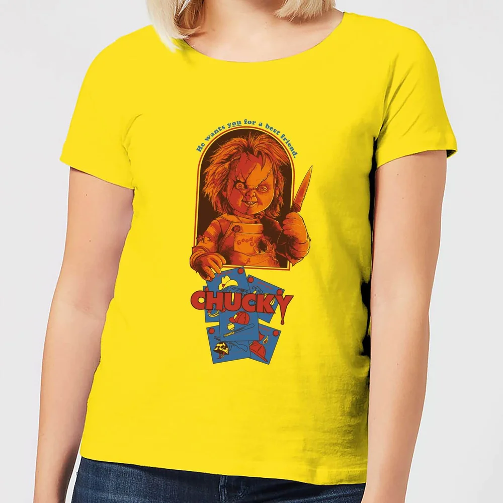 Chucky Out Of The Box Dames T-shirt - Geel - L Afbeelding 1