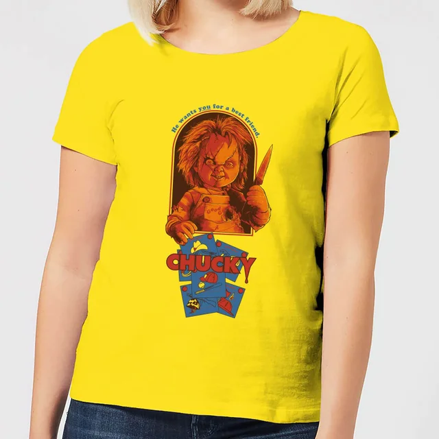 Chucky Out Of The Box Dames T-shirt - Geel