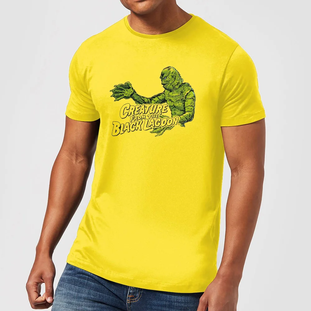 Universal Monsters Creature From The Black Lagoon Retro Crest T-shirt - Geel - S Afbeelding 1