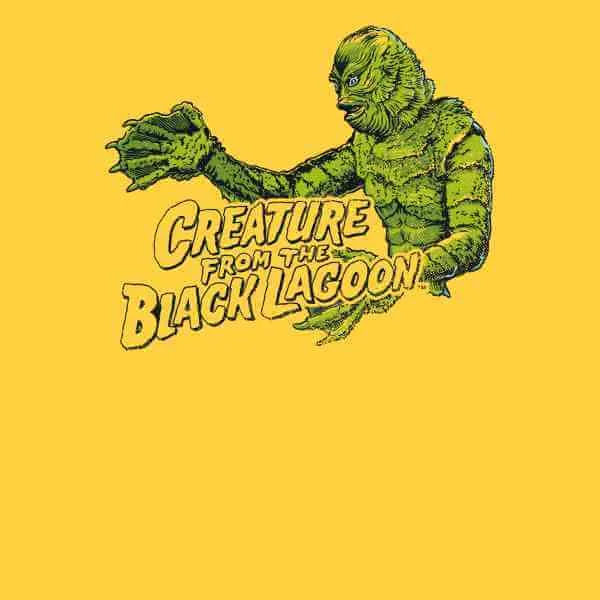 Universal Monsters Creature From The Black Lagoon Retro Crest T-shirt - Geel