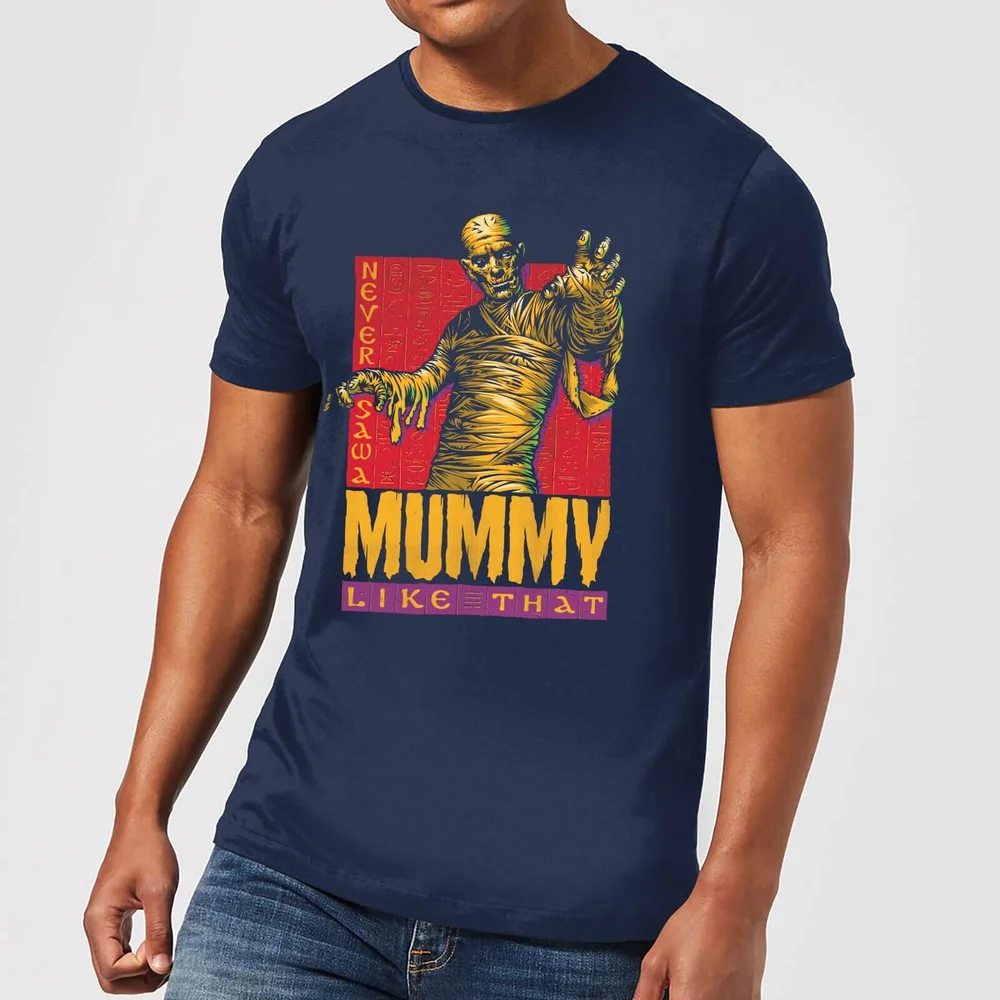Universal Monsters The Mummy Retro T-shirt - Navy - S Afbeelding 1