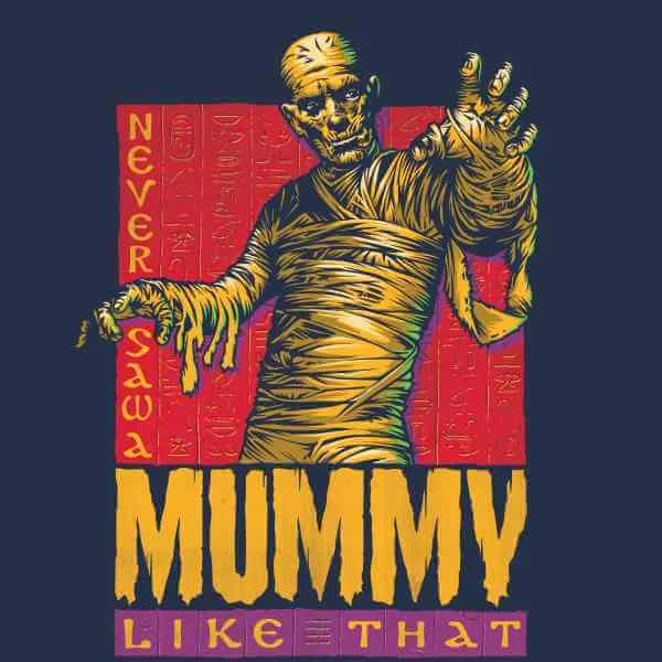 Universal Monsters The Mummy Retro T-shirt - Navy
