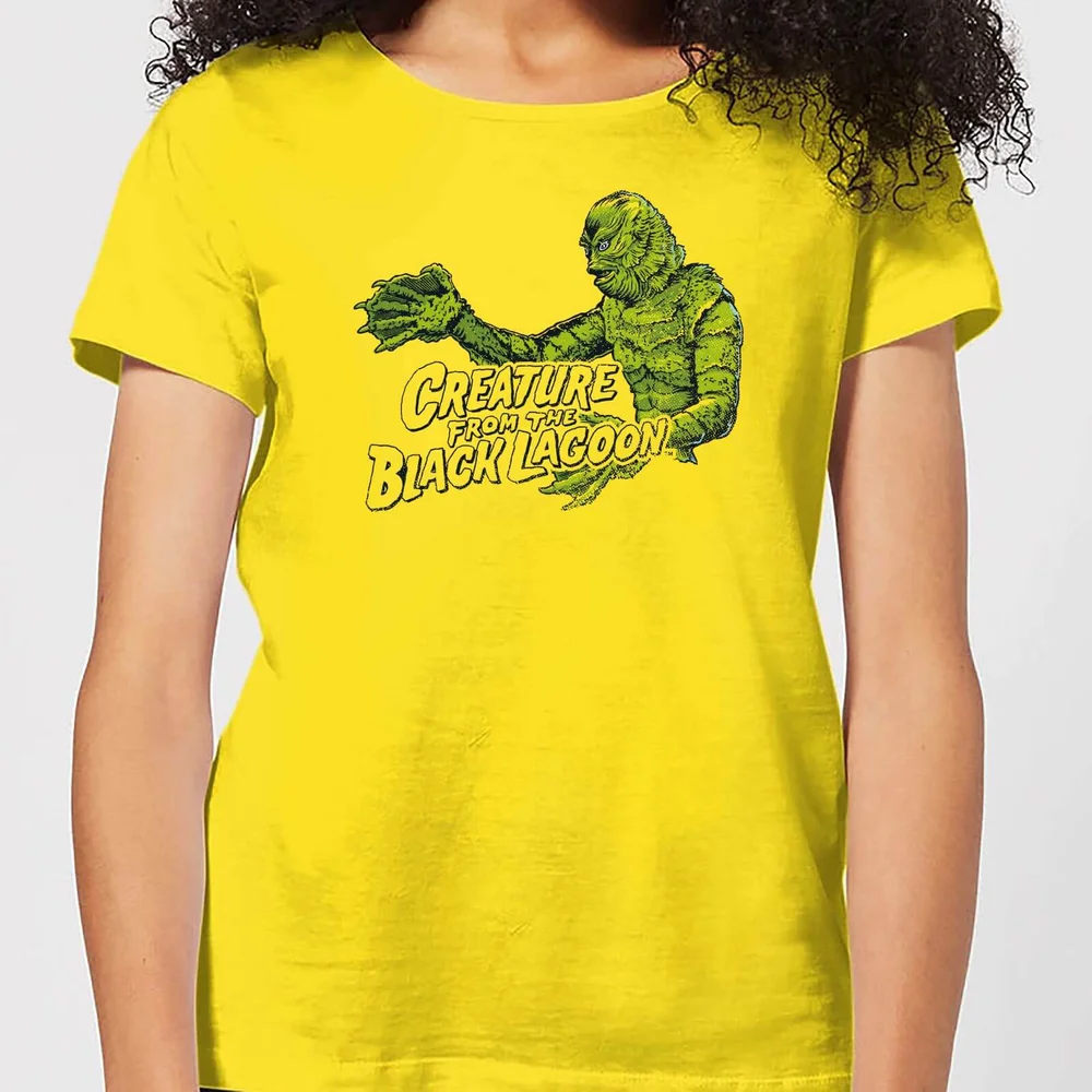 Universal Monsters Creature From The Black Lagoon Retro Crest Dames T-shirt - Geel - S Afbeelding 1