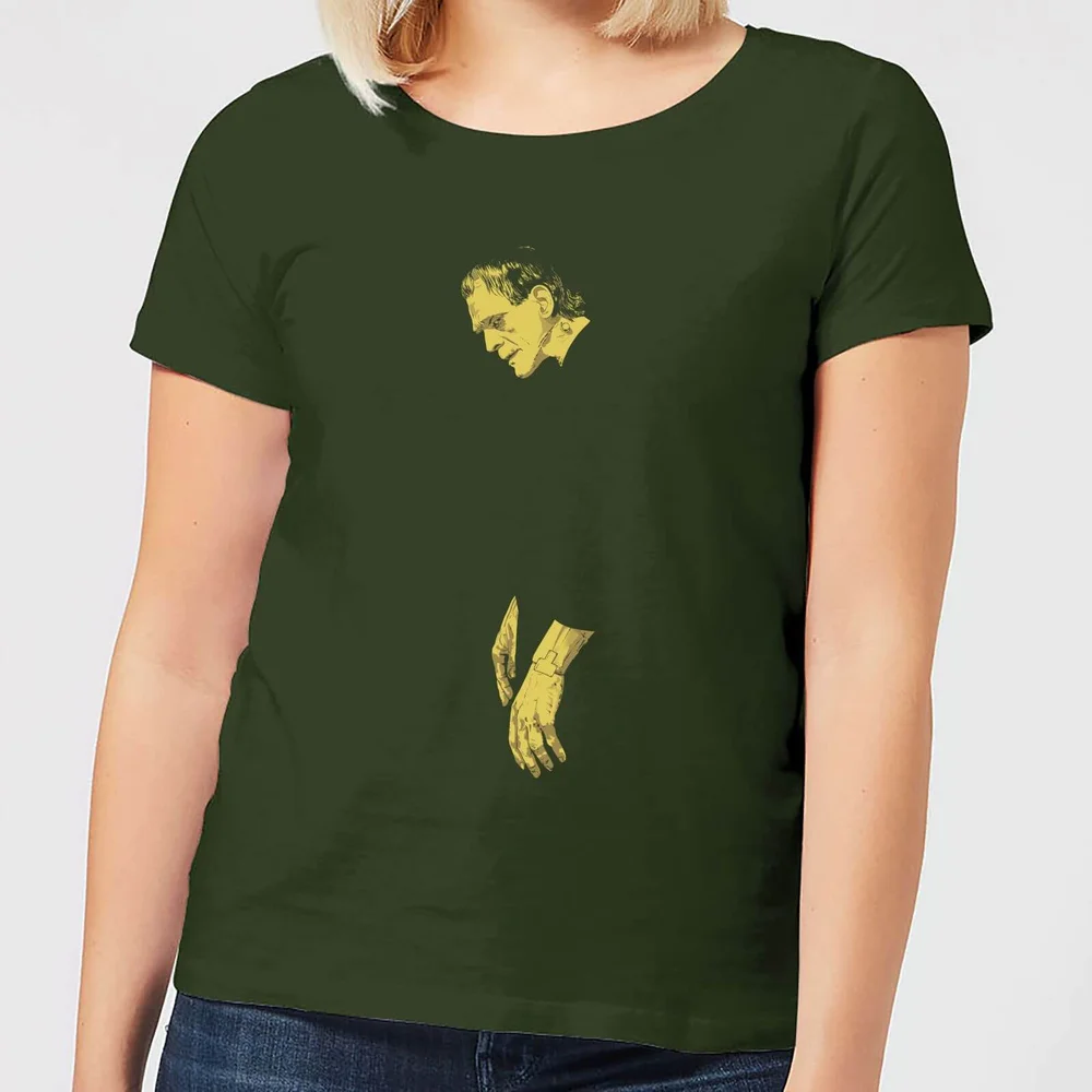 Universal Monsters Frankenstein Illustrated Dames T-shirt - Donkergroen - S Afbeelding 1