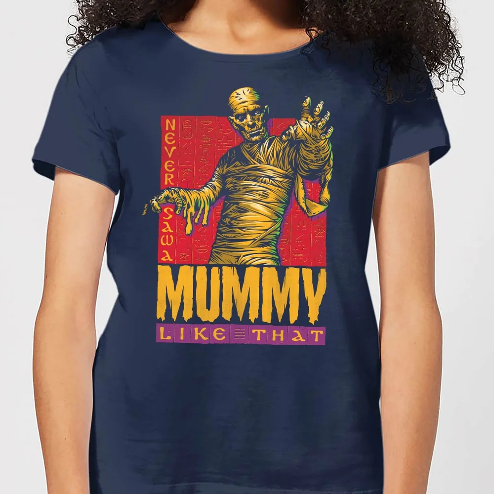 Universal Monsters The Mummy Retro Dames T-shirt - Navy - S Afbeelding 1