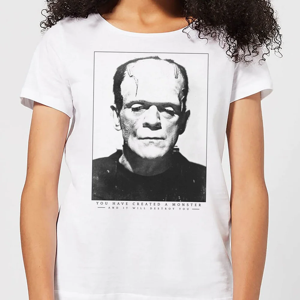 Universal Monsters Frankenstein Portrait Dames T-shirt - Wit - S Afbeelding 1