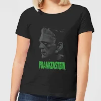 Universal Monsters Frankenstein Greyscale Dames T-shirt - Zwart